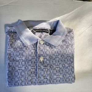 Jack Nicklaus Golf Polo Shirt Mens XL Blue Striped Double Mercerized Casual